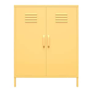 Cache Yellow 2-Door Metal Locker Storage Cabinet