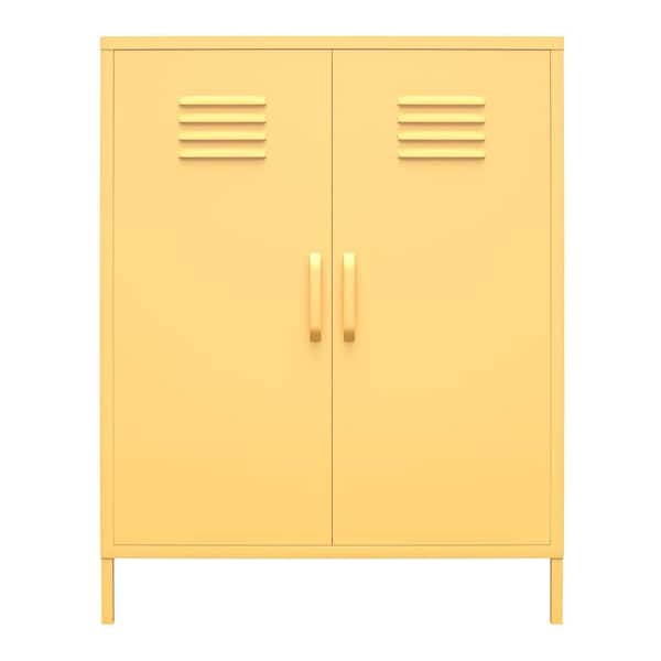 Novogratz Cache Yellow 2-Door Metal Locker Storage Cabinet