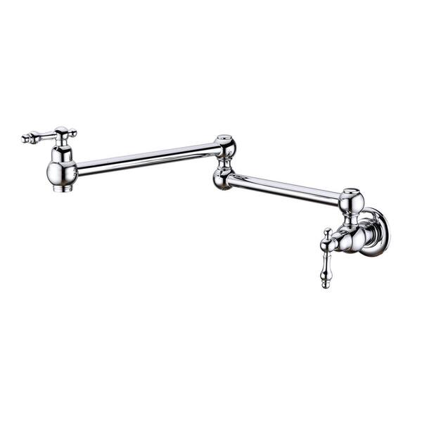 Mondawe Retro Style Wall Mounted Pot Filler with Double Handles in