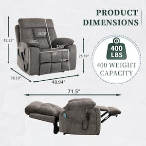 Brown4 Enhanced Flagship Oversized Dual OKIN Motor Chenille Recliner LiftSofa with Massage Heating and Assisted Standing