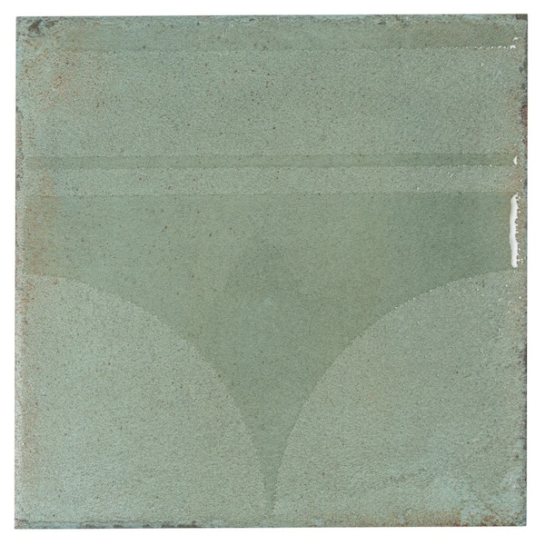 Cadence 8 in. x 8 in. Matte, Glossy Muted Sage Green Porcelain Square Motif Tile (12.49 sq ft/case)-29 Pack