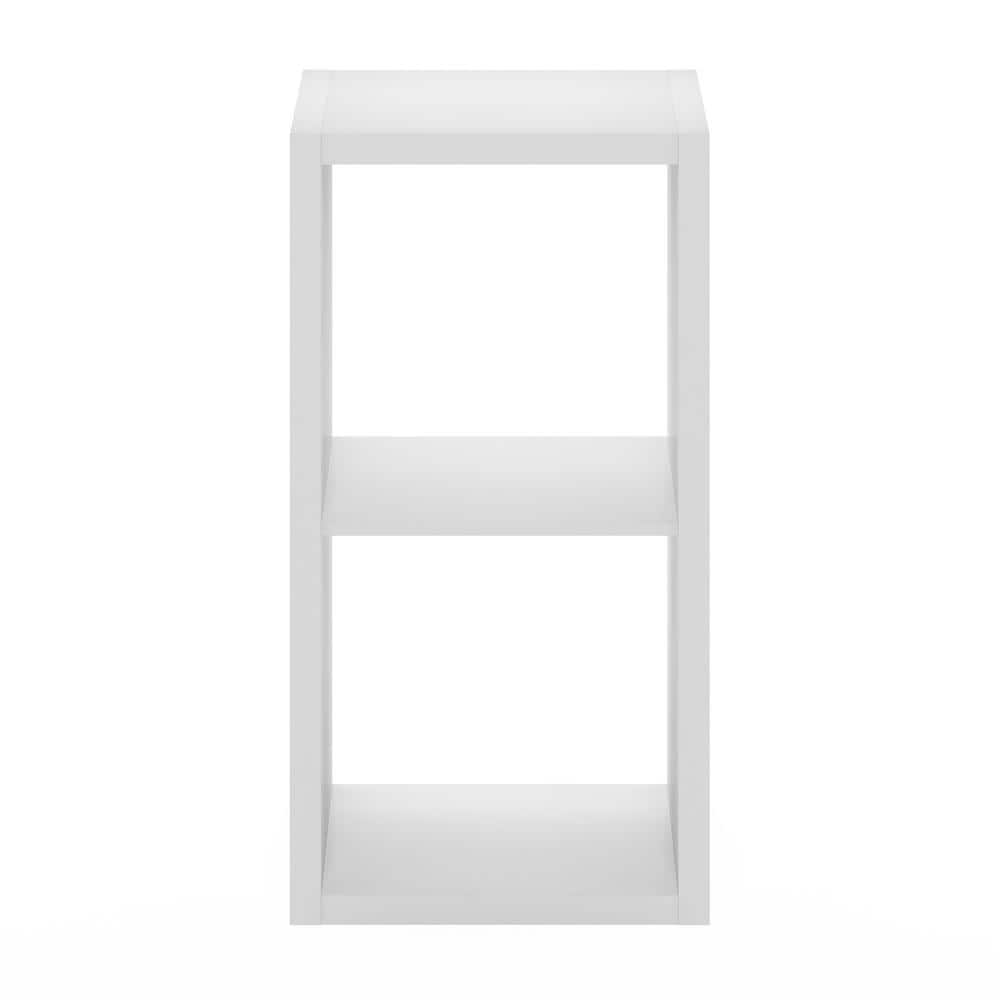 White Wood 2-Cube Open Back Storage Organizer