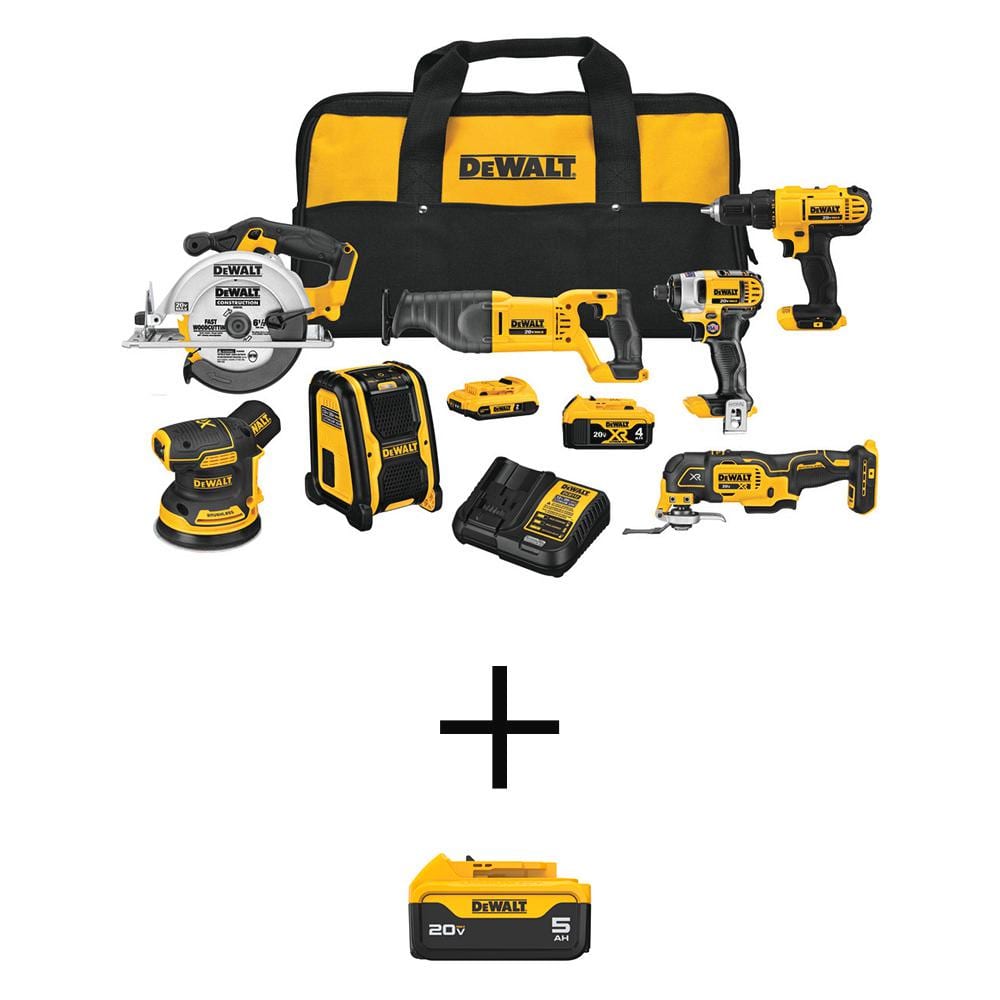 20V MAX Cordless 7 Tool Combo Kit with 20V 5.0 Ah Battery, 20V 4.0Ah Battery, 20V 2.0Ah Battery, and Charger price history on PriceWatchPro