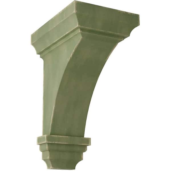 Ekena Millwork 4 in. x 8 in. x 4-3/4 in. Restoration Green Small Jefferson Wood Vintage Decor Corbel
