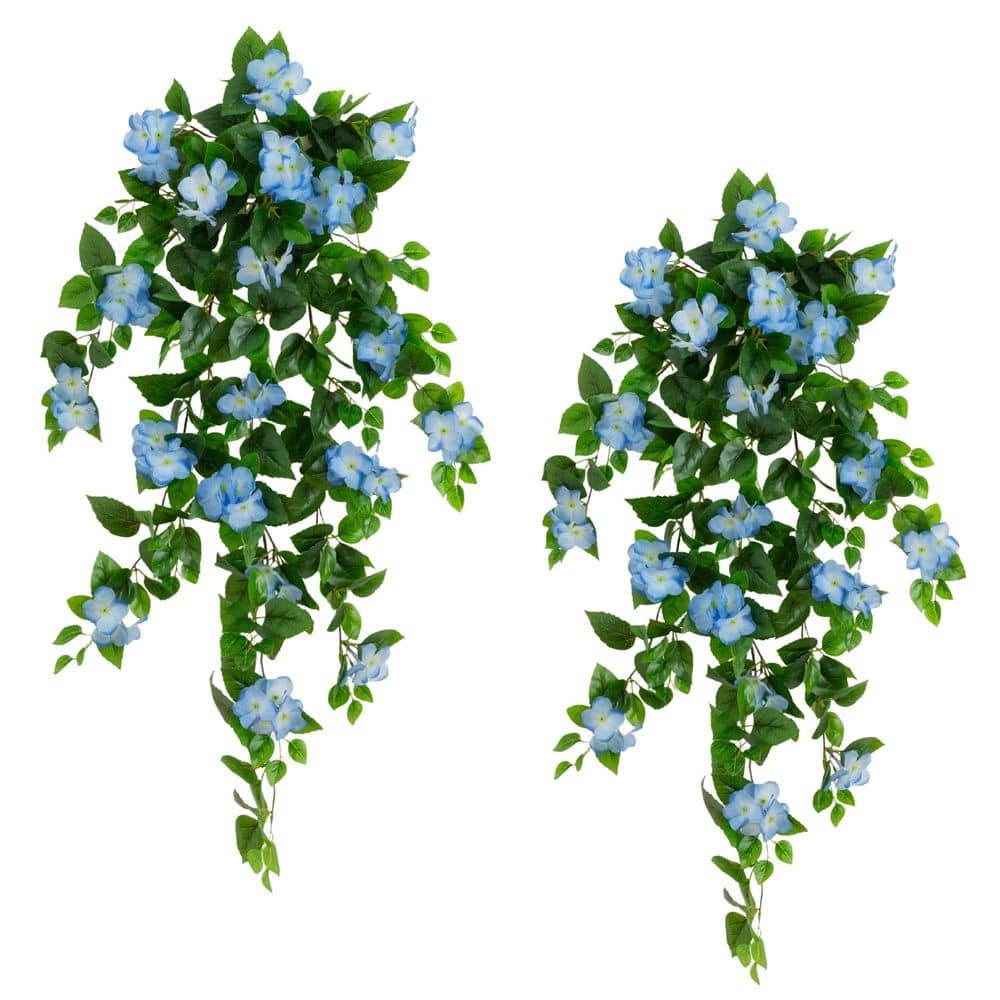 Nearly Natural 41in. Blue UV Resistant Artificial Hydrangea