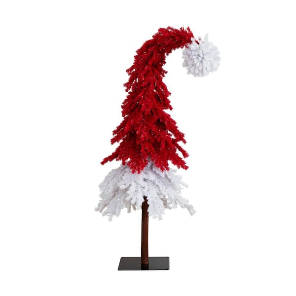 7 ft. Pre-Lit Holiday Red Santa's Hat Artificial Christmas Tree with 500 LED Lights and 1272 Bendable Branches