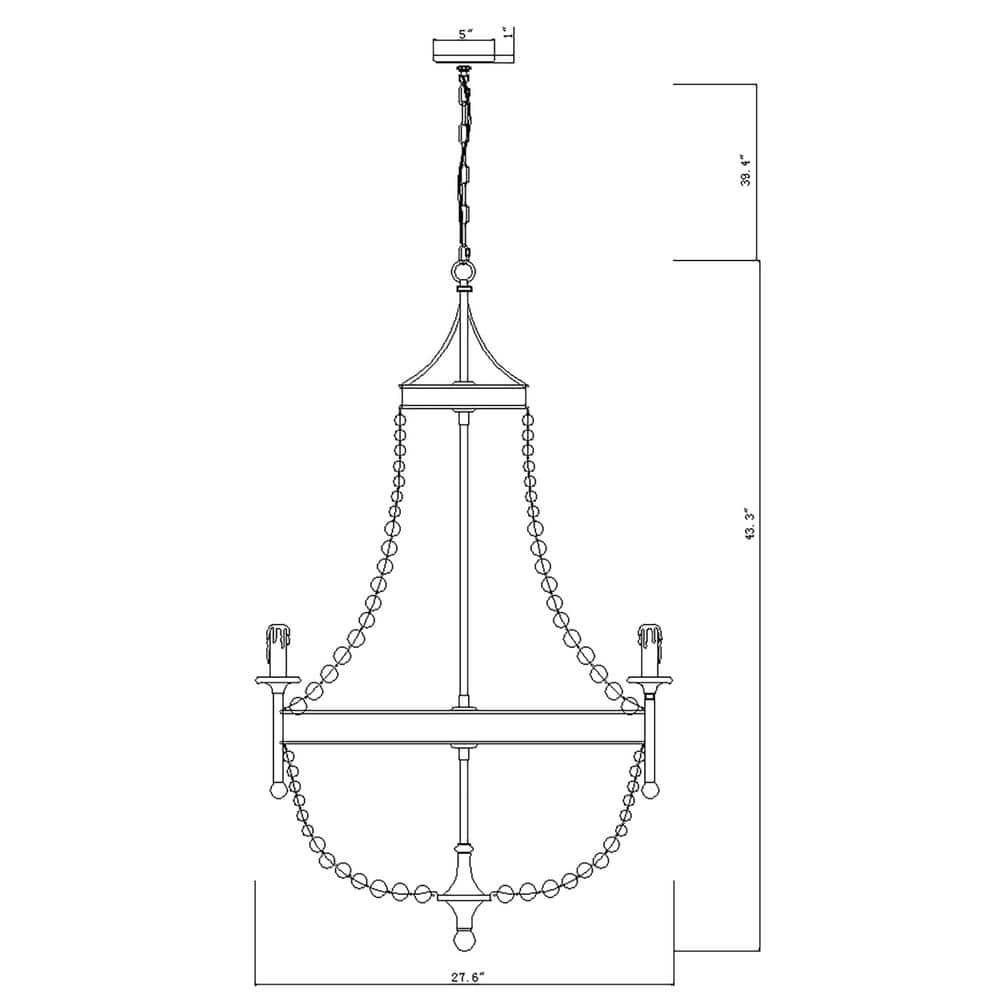 Golden 8-Light Crystal Candle Chandelier
