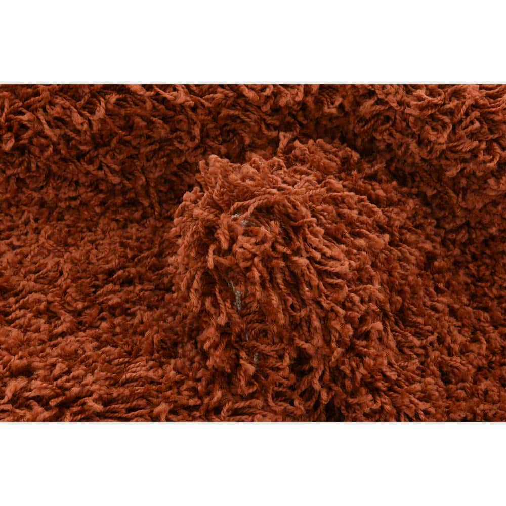 Luxurious 8' x 10' Blue Solid Shag Synthetic Area Rug