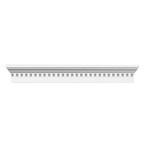 Fypon 44 in. x 9 in. x 4-1/2 in. Polyurethane Window and Door Crosshead with Dentil Trim