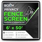 6 ft. x 50 ft. Black Privacy Fence Screen Netting Mesh with Reinforced Grommet for Chain link Garden Fence