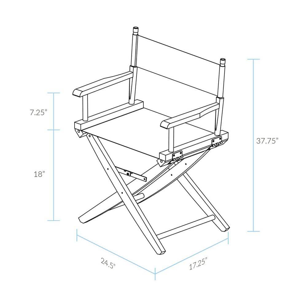 Mission Oak Extra-Wide 18" Director's Chair with Navy Canvas