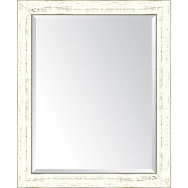 Melissa Van Hise Medium Rectangle White Beveled Glass Classic Mirror (27 in. H x 33 in. W)
