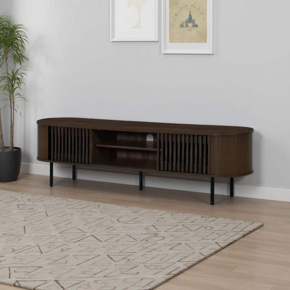 Have a question about Benjara Brandon Walnut Brown & Black TV