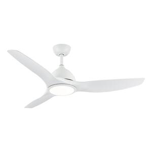 52 in. Indoor Integrated LED Modern Matte White Propeller Ceiling Fan with Light and 6-Speed Remote Control