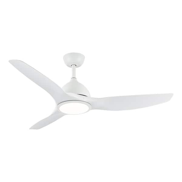 matrix decor 52 in. Indoor Integrated LED Modern Matte White Propeller ...