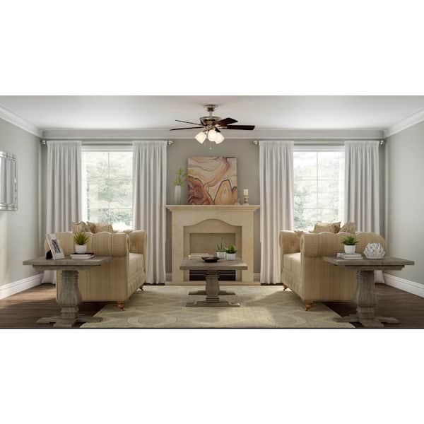 Vaurgas 44 in. LED Indoor Brushed Nickel Ceiling Fan with Light Kit