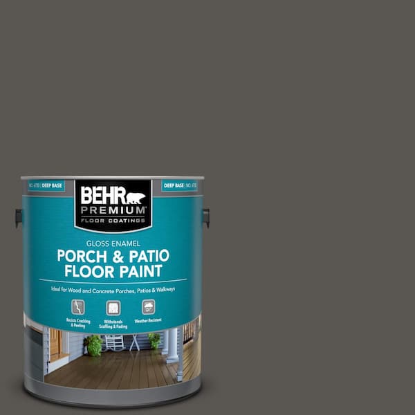 BEHR PREMIUM 1 gal. #BXC-17 Dominant Gray Gloss Enamel Interior/Exterior Porch and Patio Floor Paint