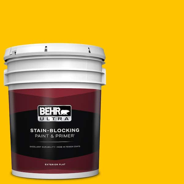 BEHR ULTRA 5 gal. #S-G-370 Citrus Splash Flat Exterior Paint & Primer