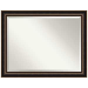 Villa Oil Rubbed Bronze 45.75 in. x 35.75 in. Beveled Casual Rectangle Wood Framed Wall Mirror in Bronze