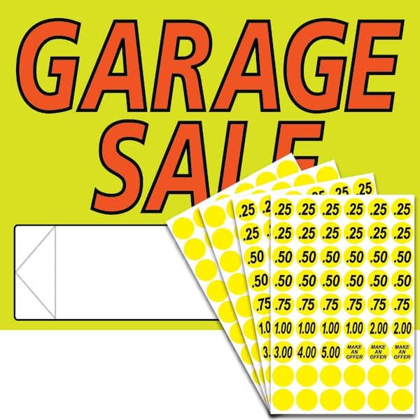 HY-KO 11 in. x 14 in. Plastic Garage Sale Sign Kit with Price Dots