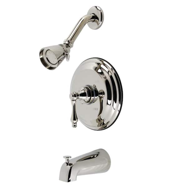 Kingston Brass Restoration Single Handle 1-Spray Tub and Shower Faucet 2 GPM with Corrosion Resistant in. Polished Nickel