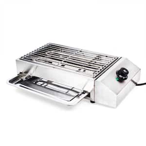 1800-Watt Stainless Steel Electric Grill Countertop BBQ Oven in Silver