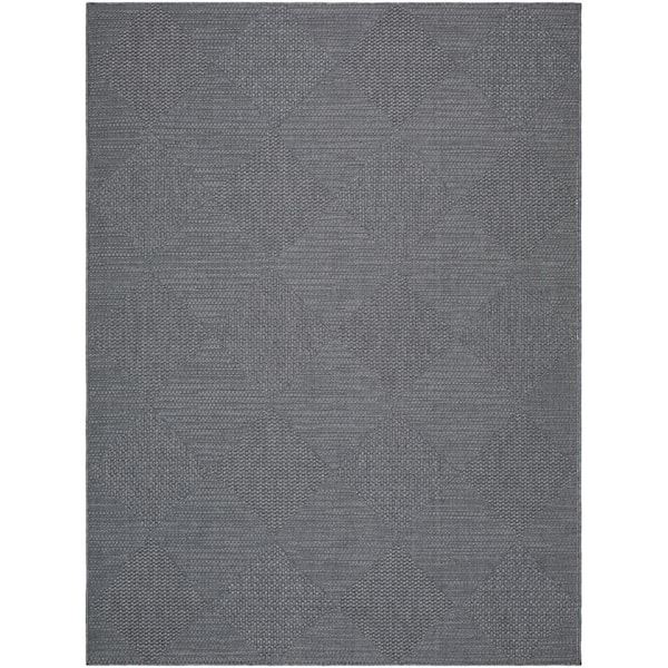 Sandra Black Modern 8 ft. x 10 ft. Indoor/Outdoor Area Rug