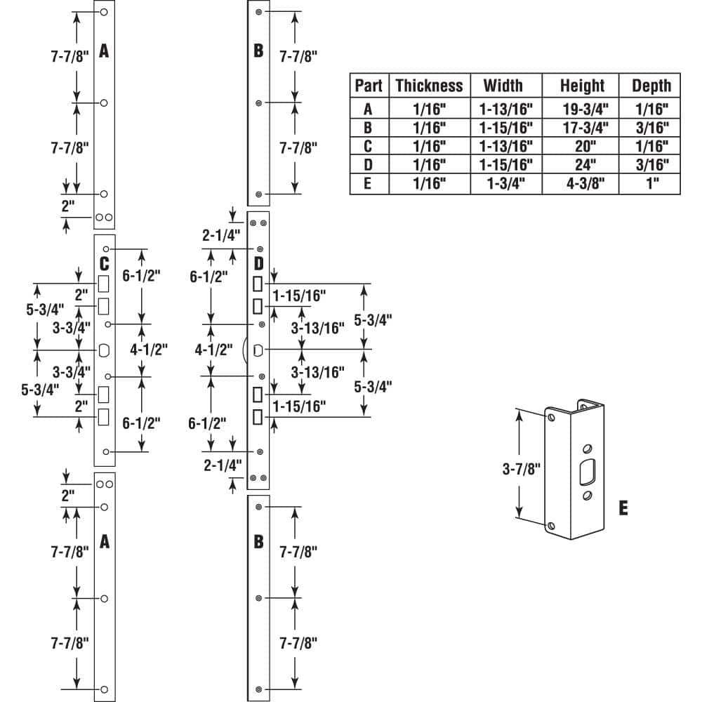 White Steel 59-1/2 Inch Door Jamb Repair Kit