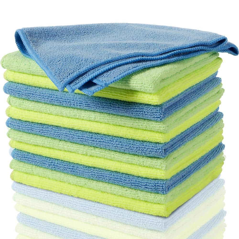 Microfiber Dish Cloths | Scrubs & Cleans: Dishes, Sinks, Counters, Stove Tops | Easy Rinsing | Machine Washable | 4 Pack (Size 10 inch x 10 inch )