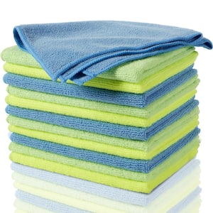 12 in. x 16 in. Multi-Colored Microfiber Cleaning Cloths (12-Pack)