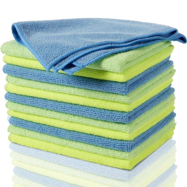 SHIPS TODAY USA 12 Pack Microfiber Multi-Purpose Towels 12" x 12" Blue 