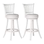 CorLiving Adjustable Height White Bonded Leather Swivel Bar Stool (Set ...