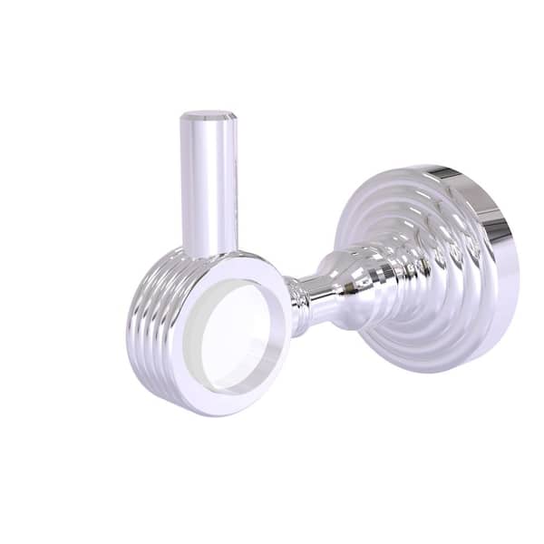 Allied Brass Pacific Grove Collection J-Hook Robe/Towel Hook with Groovy Accents in Polished Chrome