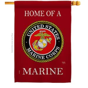 28 in. x 40 in. Home Of Marine Corps House Flag Double-Sided Armed Forces Decorative Vertical Flags