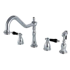 Duchess 2-Handle Standard Kitchen Faucet with Side Sprayer in Polished Chrome
