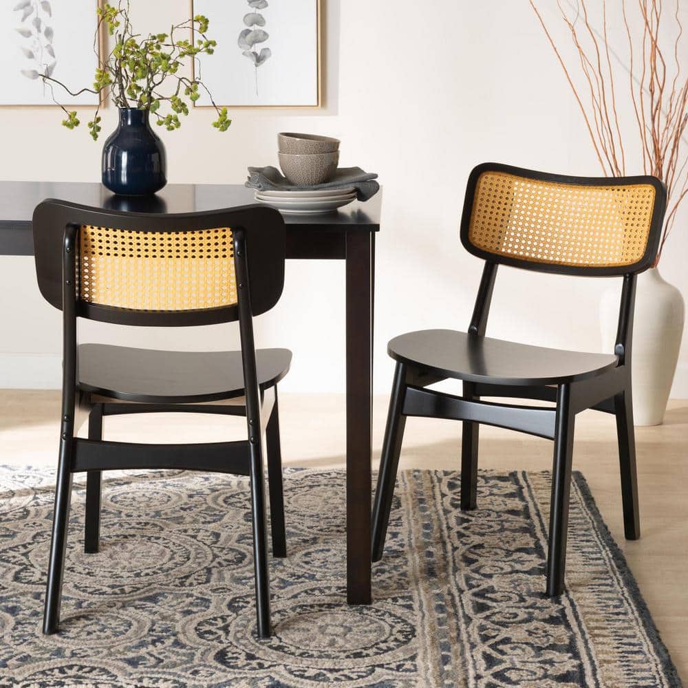 Tafari Dark Brown Rattan and Cane Low Arm Chair