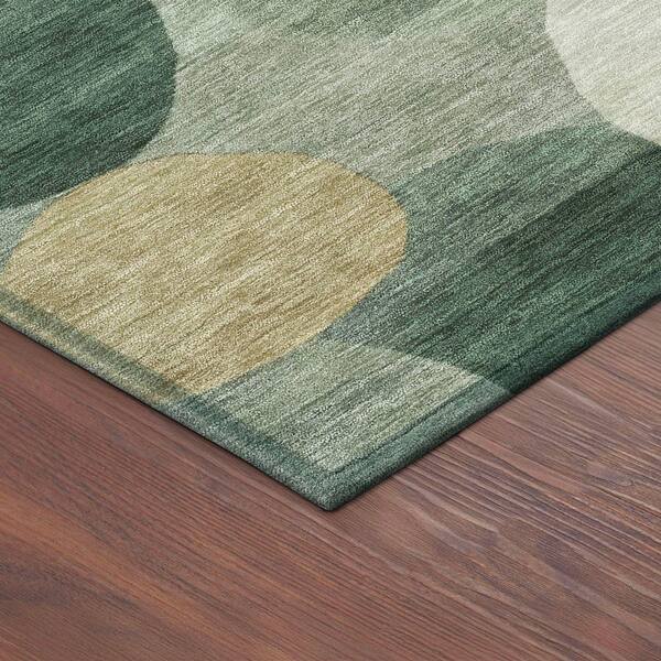 Chantille Machine Washable Indoor/Outdoor Abstract ACN2375 Green 5 ft. x 7 ft. 6 in. Area Rug