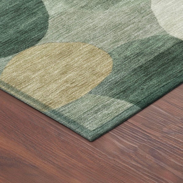 Chantille Machine Washable Indoor/Outdoor Abstract ACN2375 Green 9 ft. x 12 ft. Area Rug