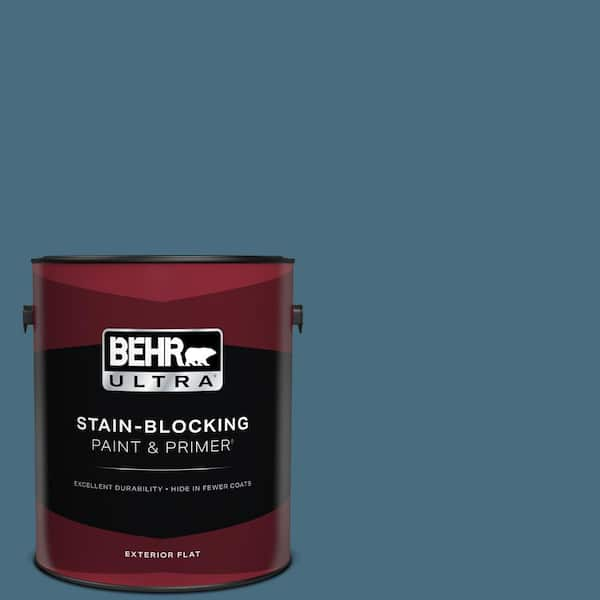 BEHR ULTRA 1 gal. #550F-6 Regatta Bay Flat Exterior Paint & Primer