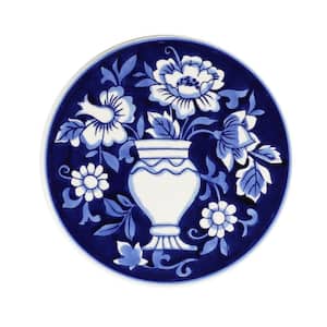 Blue Garden Asian-Inspired Stoneware 8 in. Trivet