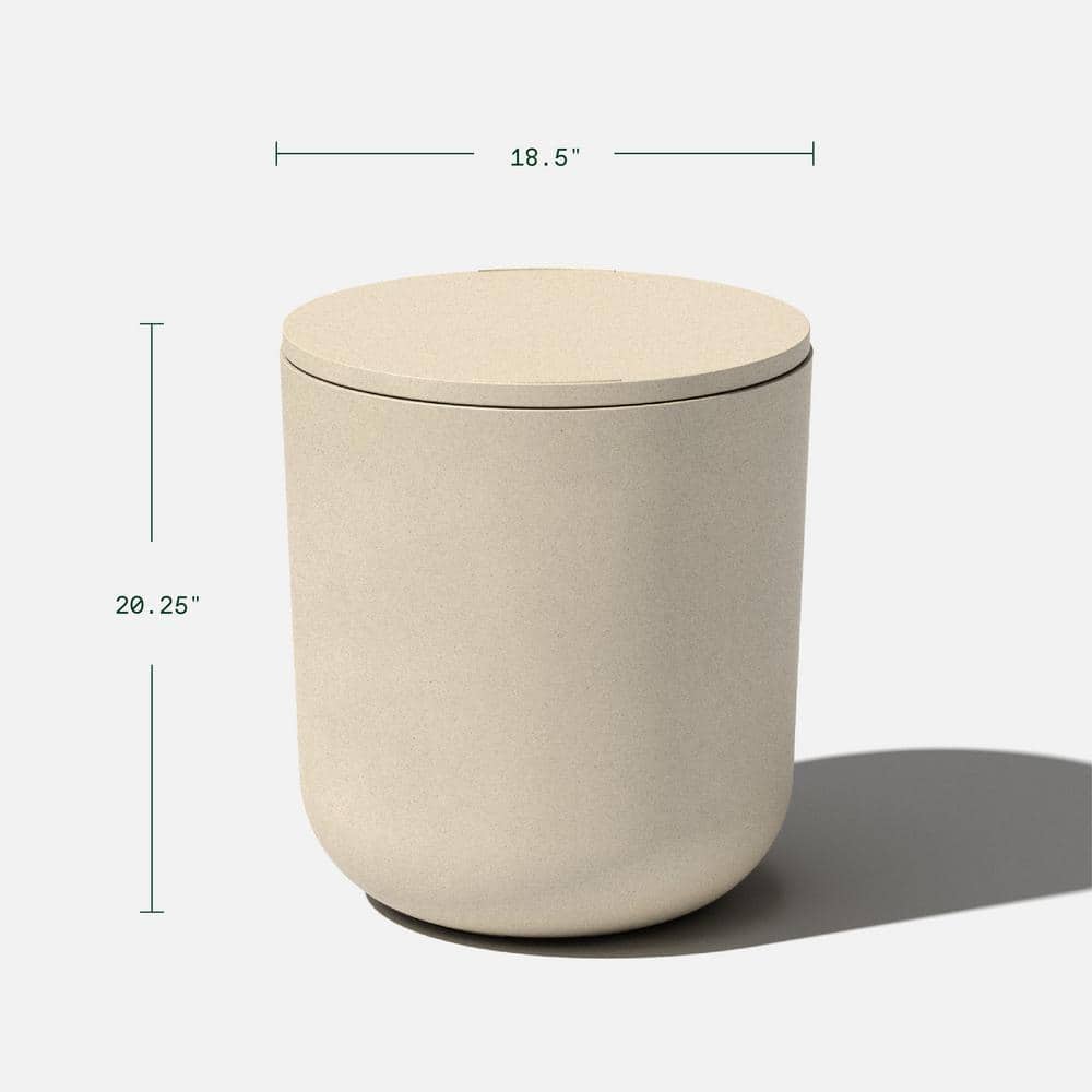 Sand Round Concrete Composite Outdoor Cooler Side Table
