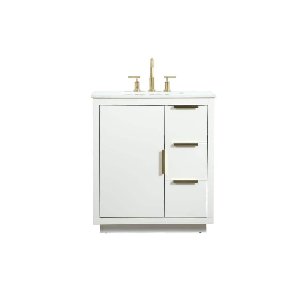 Simply Living 30 in. W x 19 in. D x 34 in. H Bath Vanity in White with Cala