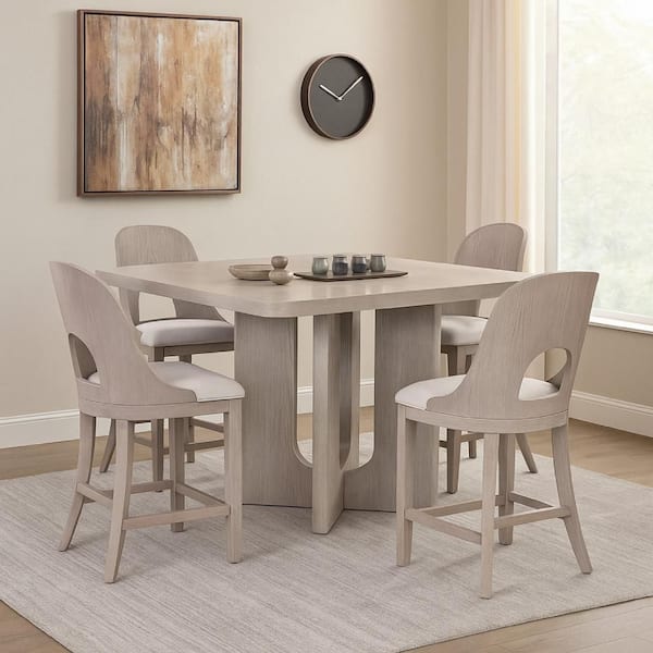 White Wash Oak 41 in. 7-Piece Dining Set
