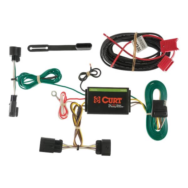 CURT Custom Vehicle-Trailer Wiring Harness, 4-Way Flat Output, Select Cadillac ATS, Quick Electrical Wire T-Connector