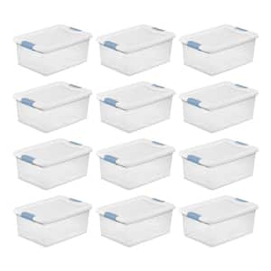 15 Qt. Stackable Latching Storage Box Container in Clear (12-Pack)