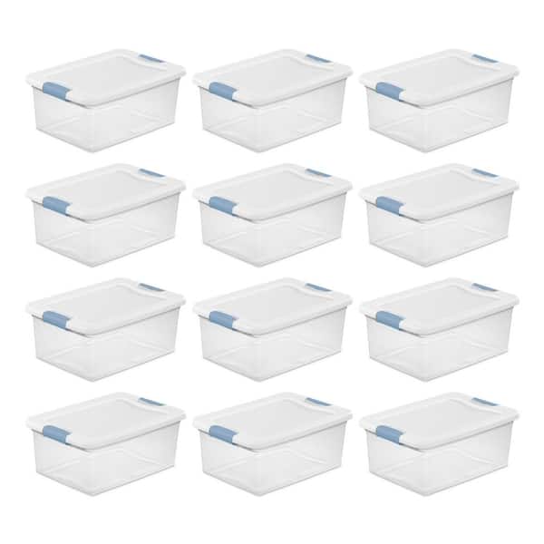 15 Qt. Stackable Latching Storage Box Container in Clear (12-Pack)
