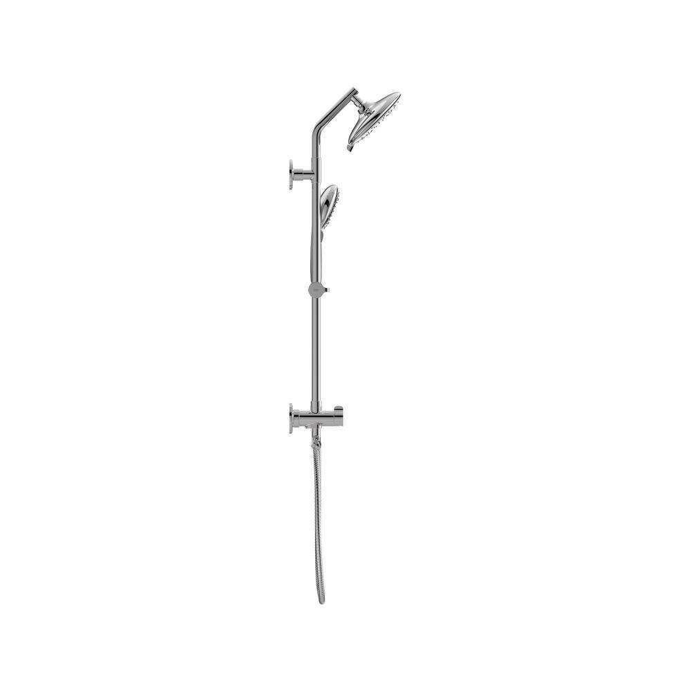 Polished Chrome Adjustable Dual Shower System with Handheld and Rain Heads