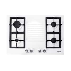 30 in. Gas Cooktop in White with 4 Burners