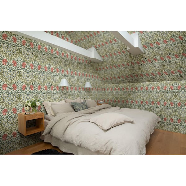Green Oxford Union Floral Vines Wallpaper