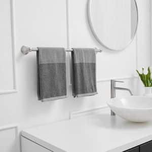 3-Piece Bath Hardware Set Accessories with 24 in . Towel Bar，Toilet Paper Holder and Towel Ring in Brushed Nikel